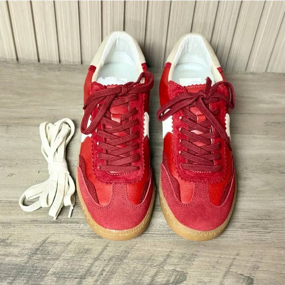 Dolce Vita Notice Sneakers Crimson Suede Women's Size 8